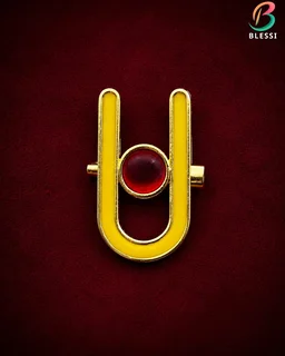 BLESSI Swaminarayan Faith Tilak Chandlo Sign Brooch Cum Pendant - Hb007 - Gold Plating, Orange