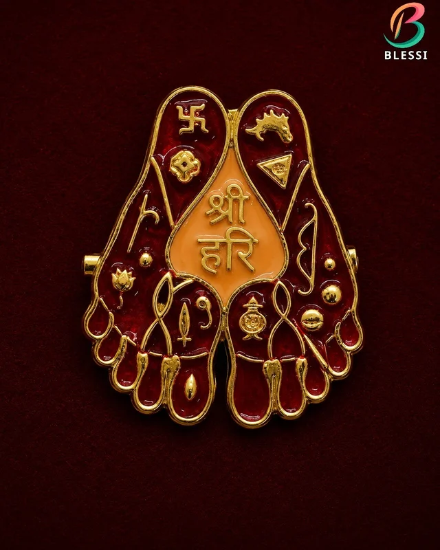 Shri Swaminarayan Bhagwan Charnarvind Brooch cum Pendant - Hb009