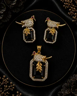 BLESSI delicate pendant trial set hjs12 - Rhodium Plating, Maroon