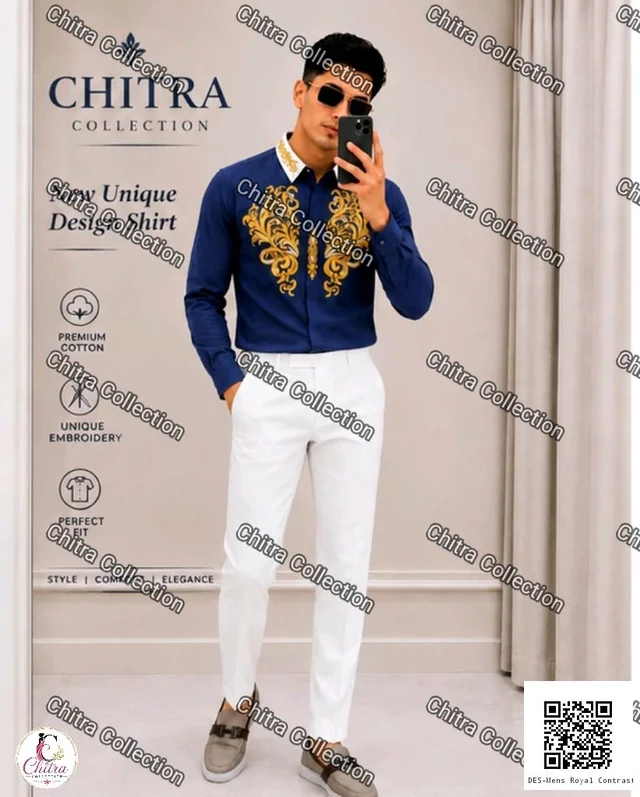 Solid Embroidery Shirt - 5 colour
