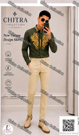 Solid Embroidery Shirt - 5 colour