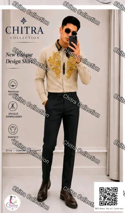 Solid Embroidery Shirt - 5 colour