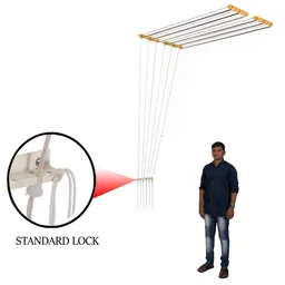 Wudore Stainless Steel 304 Grade Cloth Drying Hanger in 6 lines I Luxury - 4 Feet