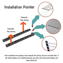 Wudore Cloth Drying Hanger in 6 lines I Economy - 3 Feet