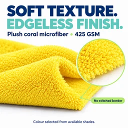 Wudore Edgeless Microfiber Cleaning Cloth – 425 GSM, 40 × 40 cm (1 Piece)