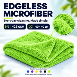 Wudore Edgeless Microfiber Cleaning Cloth – 425 GSM, 40 × 40 cm (1 Piece)