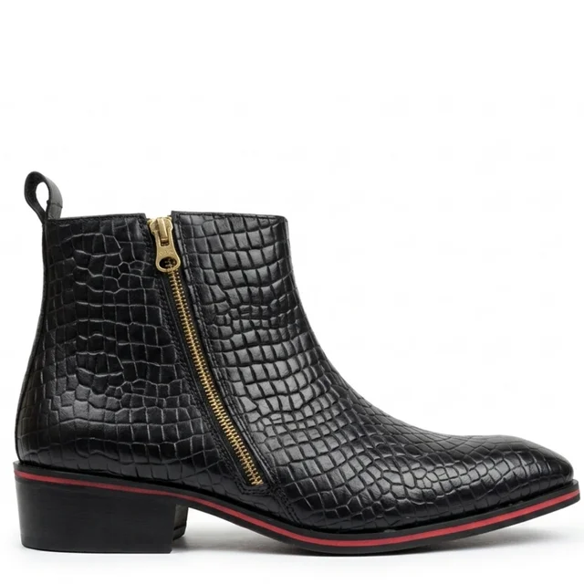 LEATHER CROCO CHELSEA