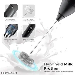Premium Rechargeable Milk Frother with Dual Whisk β 3-Speed & USB-C Charging