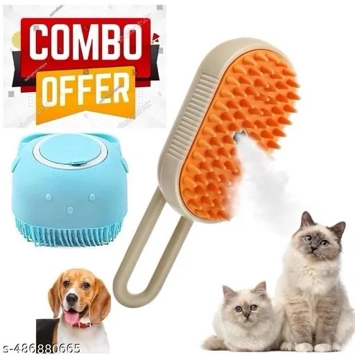πΆβ¨ 3-in-1 Pet Steam Brush β One Touch Spray & Hair Removal Tool