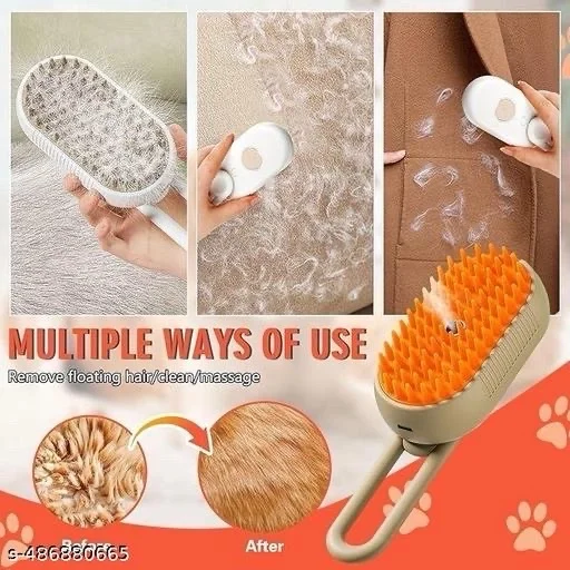 πΆβ¨ 3-in-1 Pet Steam Brush β One Touch Spray & Hair Removal Tool