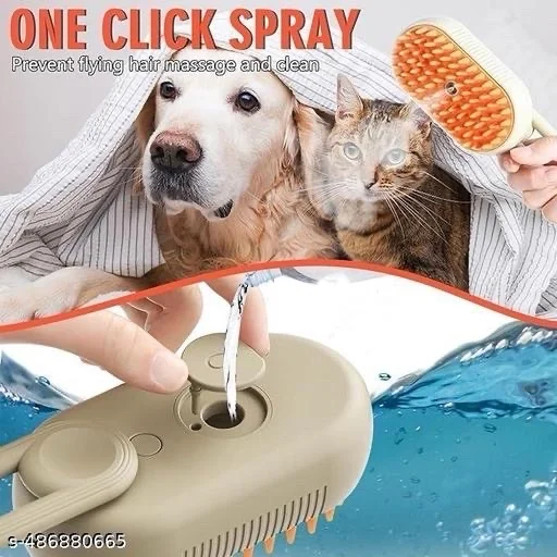 πΆβ¨ 3-in-1 Pet Steam Brush β One Touch Spray & Hair Removal Tool
