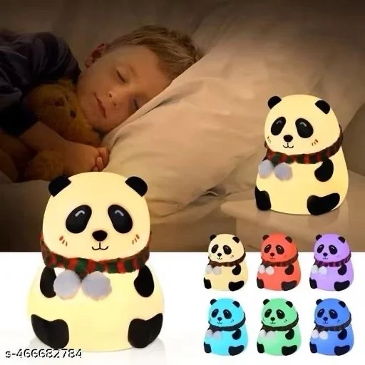 π§Έ Cute Panda LED Night Lamp β Color Changing Silicone Night Light for Kids!