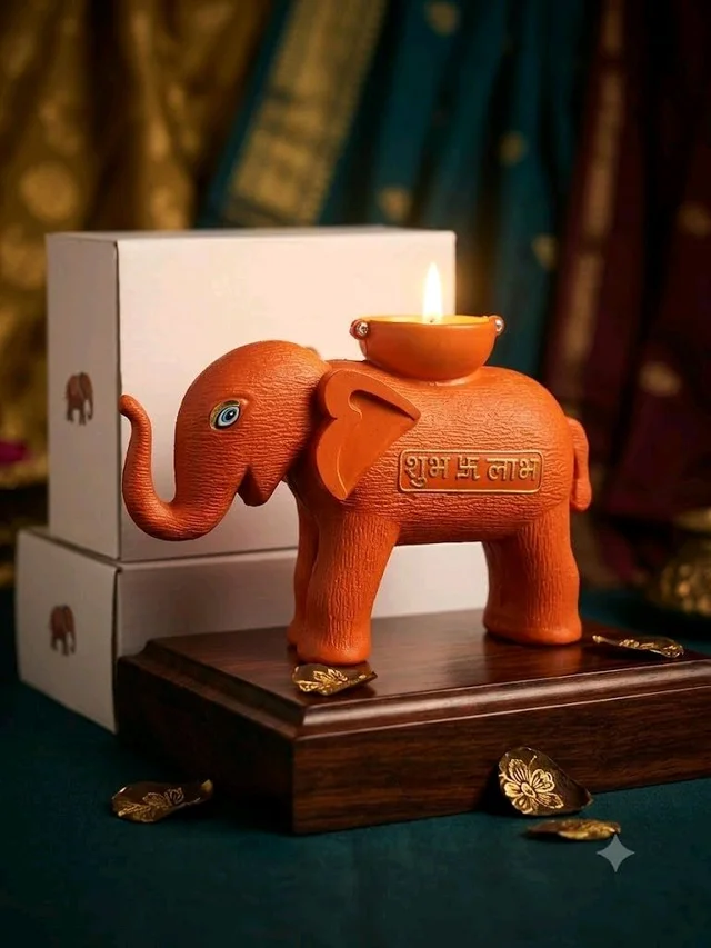 Water Sensor Elephant Diya