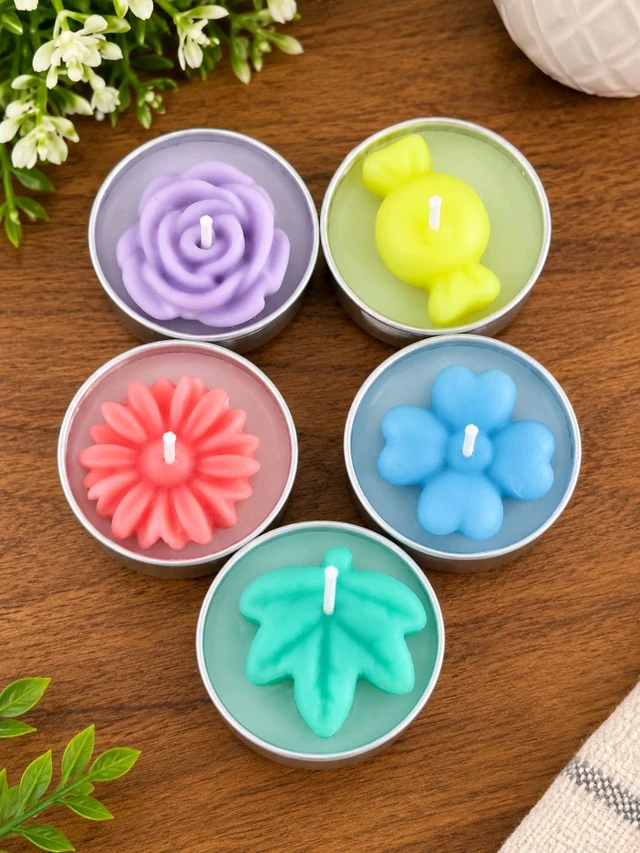 Tin TEA LIGHT CANDLES 🕯 Pack Of 5 