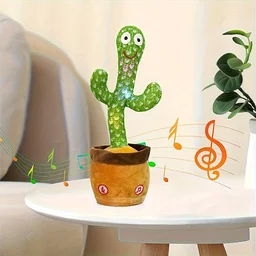 Thesikuway Dancing Cactus Toy for Kids , Talking Singing Children Baby Plush Electronic Toys Voice Recording Repeats What You Say LED Lights - MultiColour lights, 34 CM