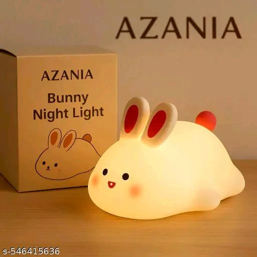 Thesikuway AZANIA Cute Rechargeable Rabbit Night Light For Kids, Portable Breastfeeding Lamp. - White