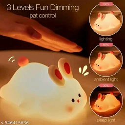 Thesikuway AZANIA Cute Rechargeable Rabbit Night Light For Kids, Portable Breastfeeding Lamp. - White