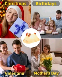 Thesikuway AZANIA Cute Rechargeable Rabbit Night Light For Kids, Portable Breastfeeding Lamp. - White