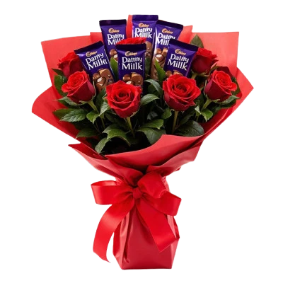 Red Rose with Chocolate