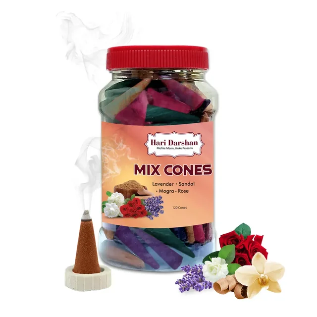 Hari Darshan Mix Cone Dhoop - 120 pieces