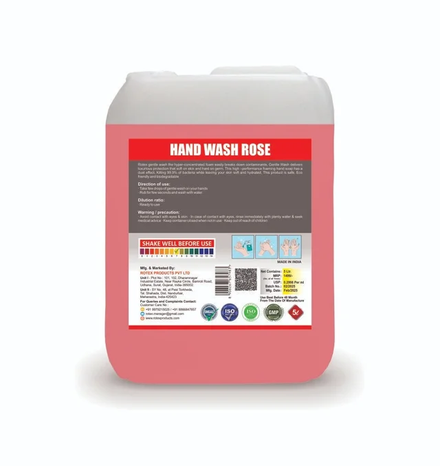 Rotex Rose Hand Wash 5 Litre - free, red