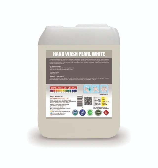 Rotex Pearl White Hand Wash 5 Litre - free, white
