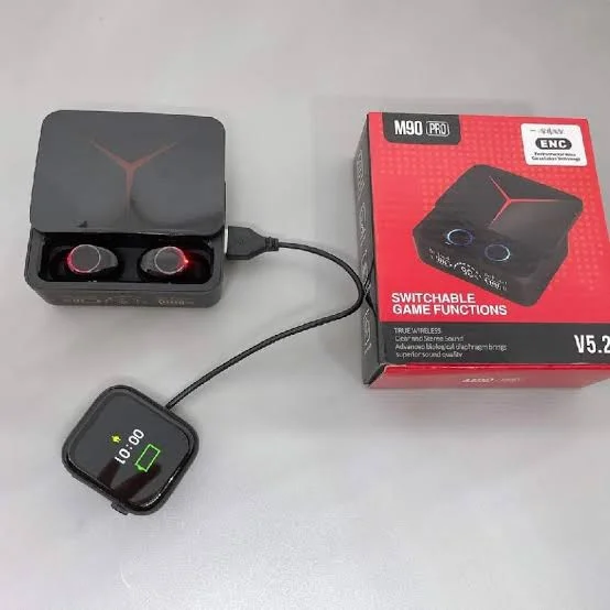 M90 Earbuds With Power Bank - Black