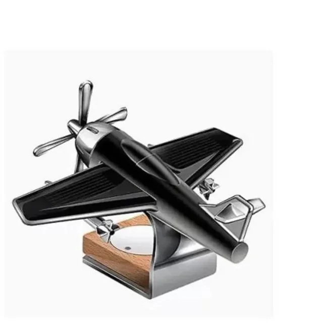 Car Freshner Solar Aeroplane For Dashboard - Black