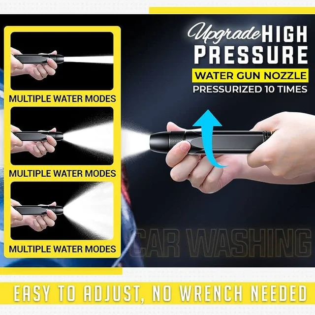 Water pressure Nozzel Metal Without Connectors - Black