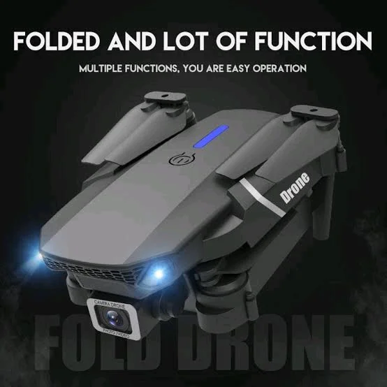 Indian Stuff W8 Smart drone 4K Dual Camera Foldable Remote Control - Black