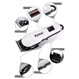 Kemei 🪒KM-809A Rechargeable Hair Trimmer – Pro Grooming at Home - White