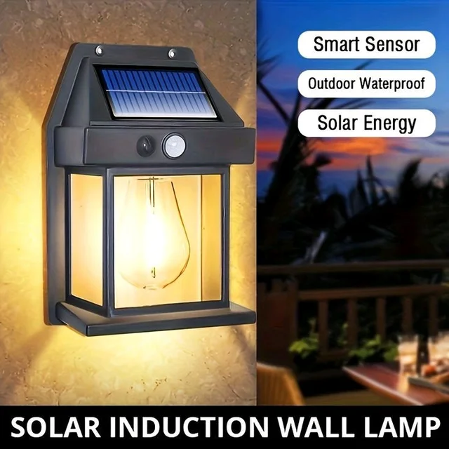 Indian Stuff Solar Sensor LED Lamp 3 Modes - Black