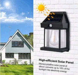 Indian Stuff Solar Sensor LED Lamp 3 Modes - Black