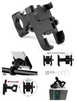 Bike & Activa Mobile Holder Stand - Adjustable Full Metal Body - Black