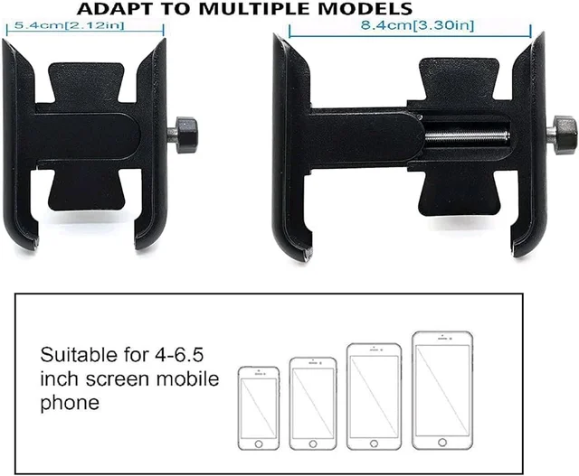 Bike & Activa Mobile Holder Stand - Adjustable Full Metal Body - Black