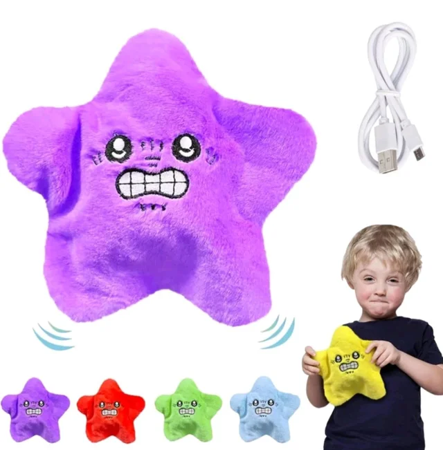 Indian Stuff Angry Dancing Shaking Star Toy Music Voice Repeater - Yellow