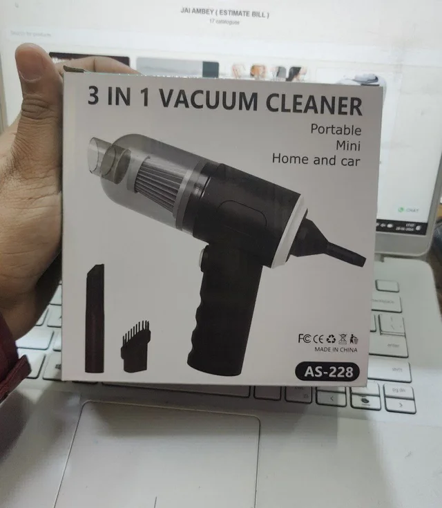 3 in 1 Car Vacuum Cleaner – Portable & Powerful - Black
