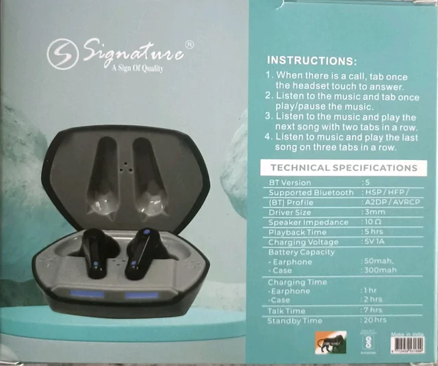Signature Sigbuds 18 Bluetooth Earbuds - Free Size, White