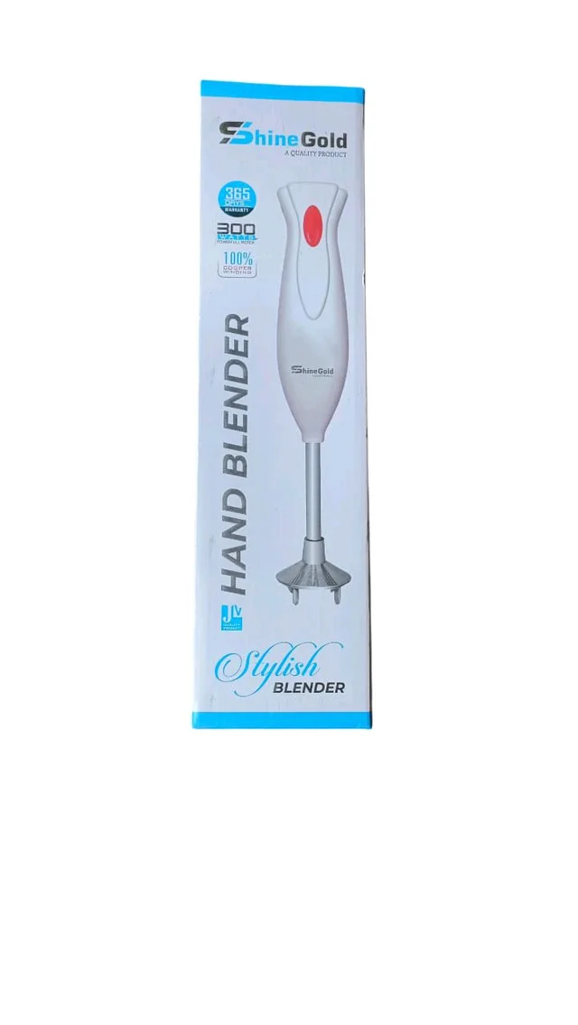 ShineGold Hand Blender 300W – Stylish & Powerful - White