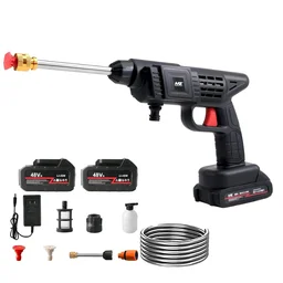 ๐ซ MZ Portable WG02 Cordless High Pressure Cleaning Water Spray Gun with Double Battery - Black
