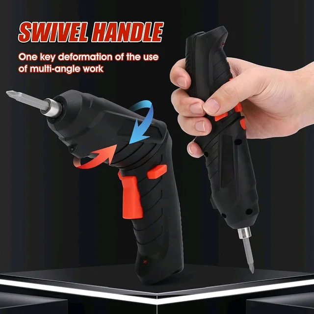 MZ 🔧 46-in-1 Rechargeable Cordless Screwdriver Drill Machine Set - Black