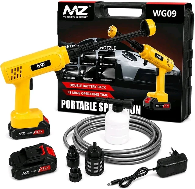 🔫 MZ WG09 Cordless High Pressure Car Bike Washer Water Gun