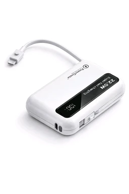 Super Fast Charge 10000mAh PowerGenix Power Bank - White