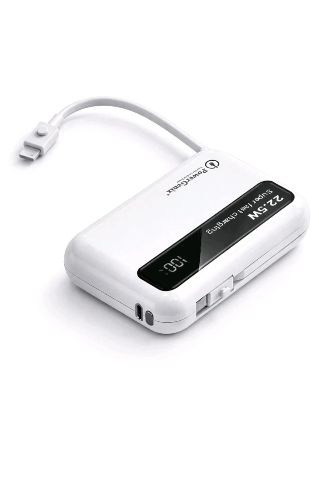 Super Fast Charge 10000mAh PowerGenix Power Bank - White