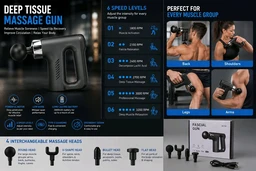 💪 Fascial Massage Gun – Deep Tissue Muscle Relaxation Device - Black
