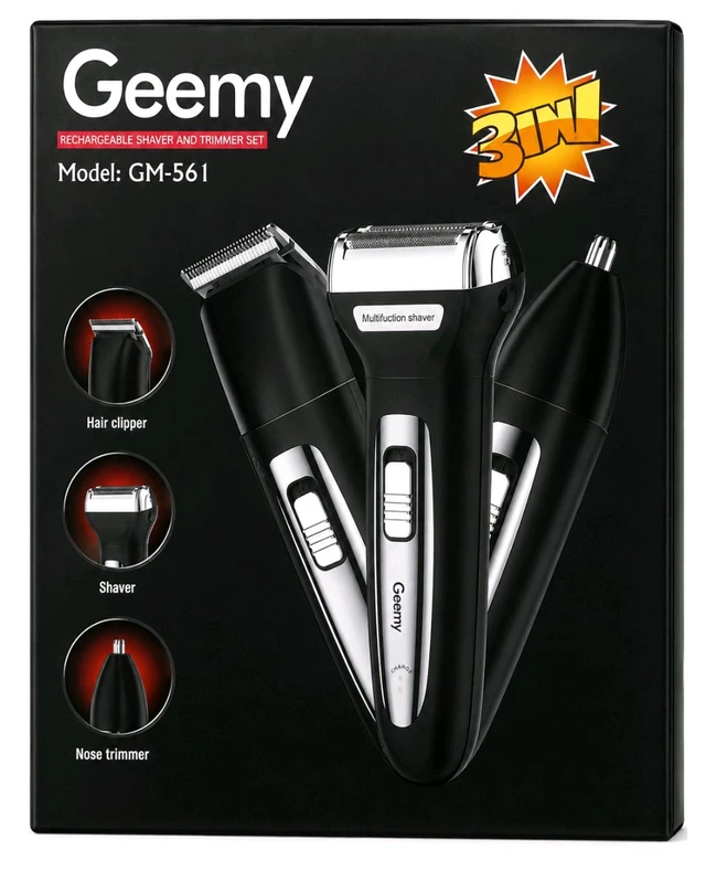 ✂️ Geemy GM-561 3-in-1 Rechargeable Grooming Kit