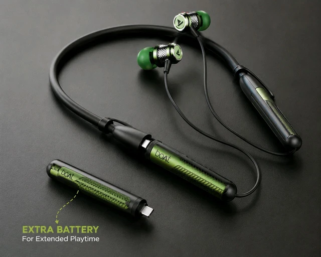 boAt Rockerz Z9 Pro Dual Battery Neckband | 600 Hours Playback | Beast™ Mode | Extra Battery - blue