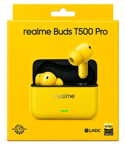 realme Buds T500 Pro True Wireless Earbuds | 50dB Noise Cancellation | Hi-Res Audio | 56 Hours Playback - yellow