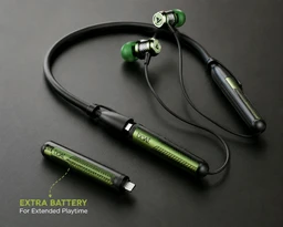 boAt Rockerz Z9 Pro Dual Battery Neckband | 600 Hours Playback | Beast™ Mode | Extra Battery - Japanese Laurel