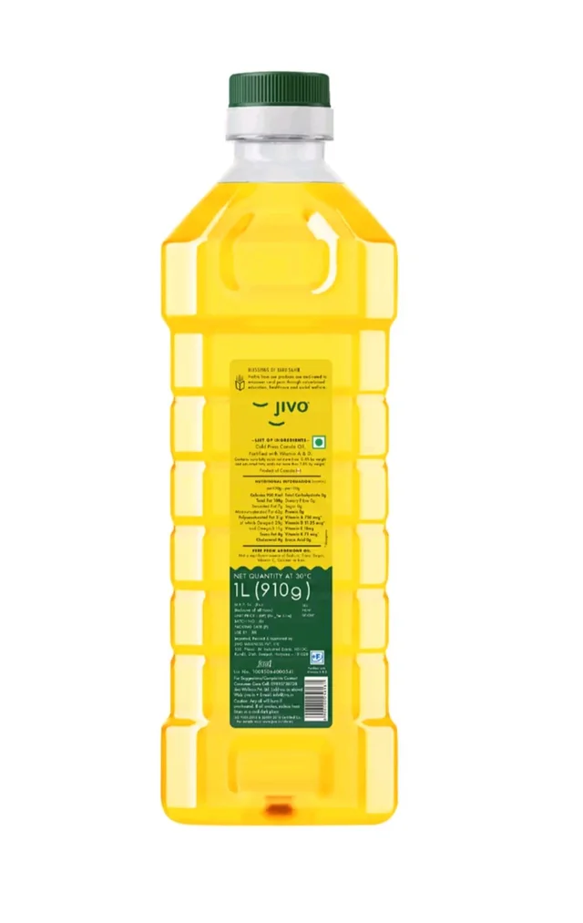 Jivo Wellness Pvt. Ltd. Jivo Cold Press Canola Oil - 1 Ltr.